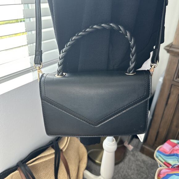 Urban Expressions Handbags - Urban Expressions Monique Braided Top Handle Crossbody - Black $70 NWT